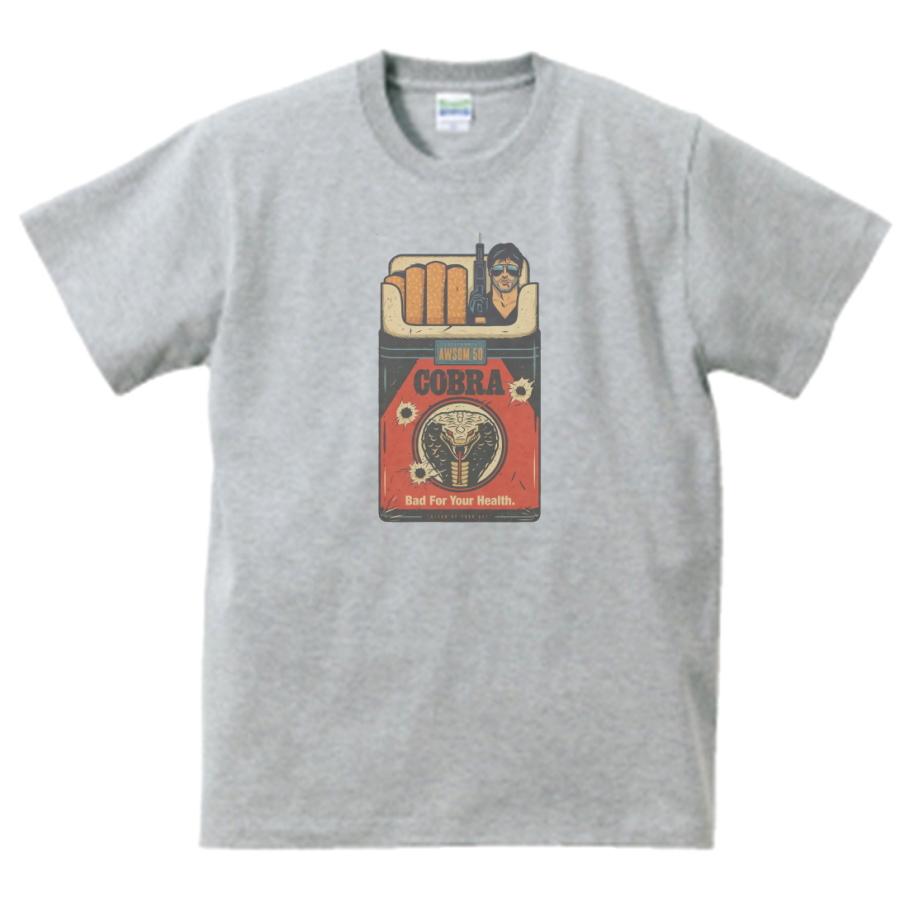 COBRA 音楽Tシャツ ロックTシャツ バンドTシャツ グレー : うえきたや