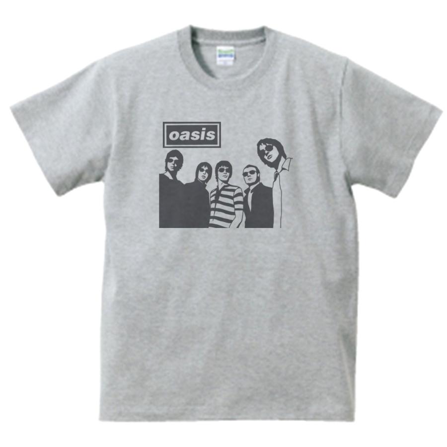 オアシス oasis 音楽Tシャツ ロックTシャツ バンドTシャツ グレー 