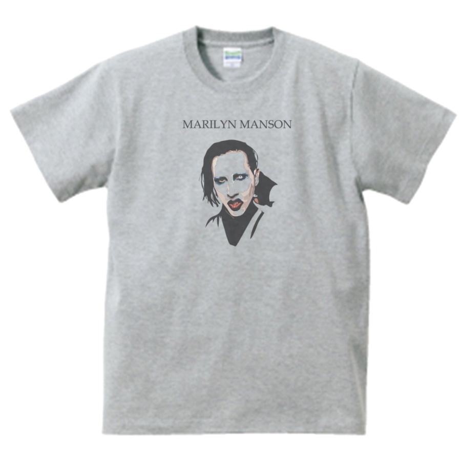 マリリンマンソン 音楽Tシャツ ロックTシャツ バンドTシャツ グレー