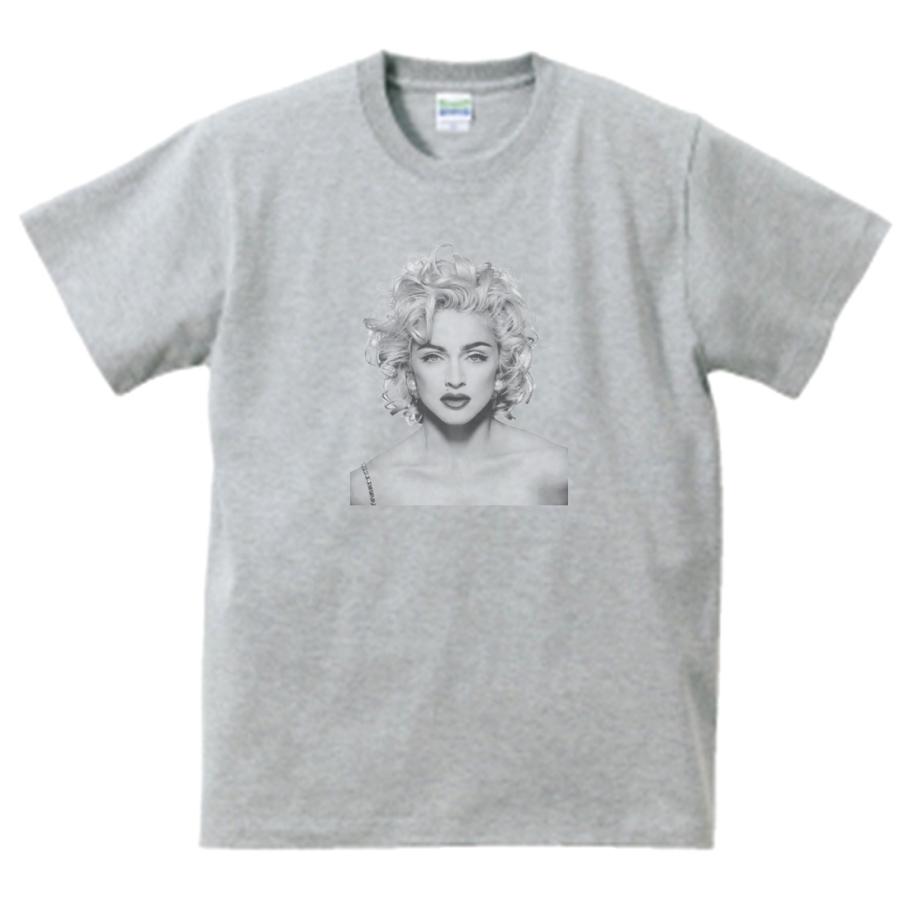 マドンナ 音楽Tシャツ ロックTシャツ バンドTシャツ グレー : うえきた