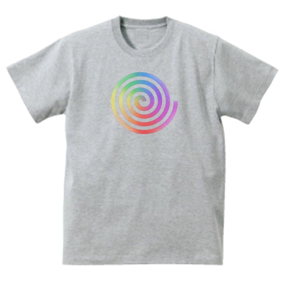 カラフルなうずまき デザイン・アート Tシャツ グレー : うえきたや 