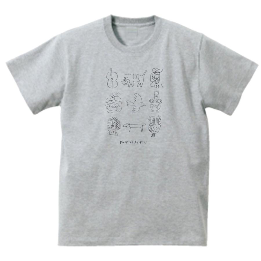 ピカソ　デザイン・アート　Tシャツ　グレー｜uekitaya