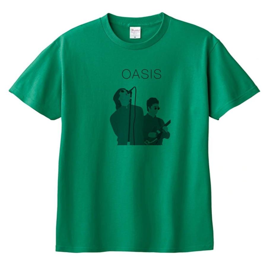 オアシス oasis 音楽Tシャツ ロックTシャツ バンドTシャツ グリーン
