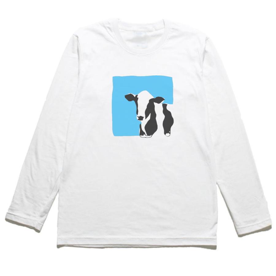 牛 おもしろデザイン 長袖Tシャツ ロングスリーブ : うえきたや - 通販 