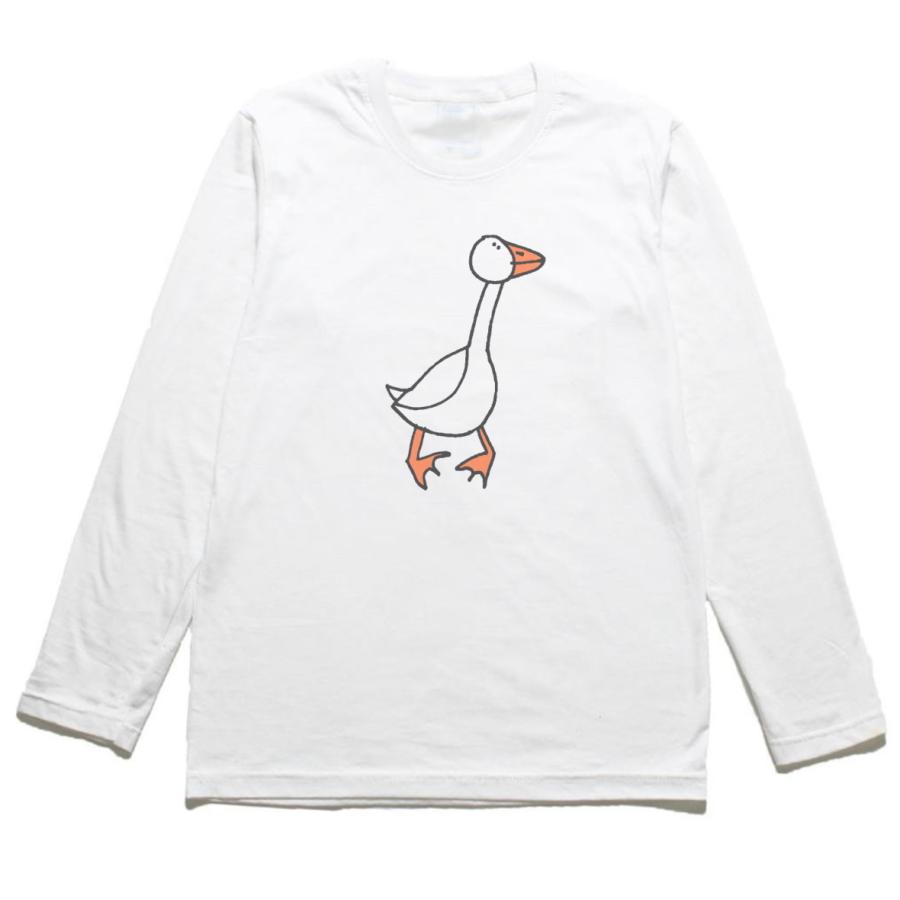 おもしろデザイン アヒル 長袖Tシャツ ロングスリーブ : うえきたや
