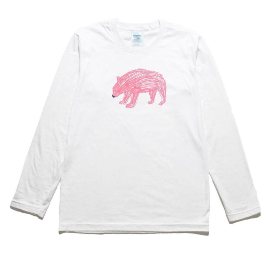 ピンクのクマ 動物 生き物 長袖tシャツ ロングスリーブ Ndou255 うえきたや 通販 Yahoo ショッピング