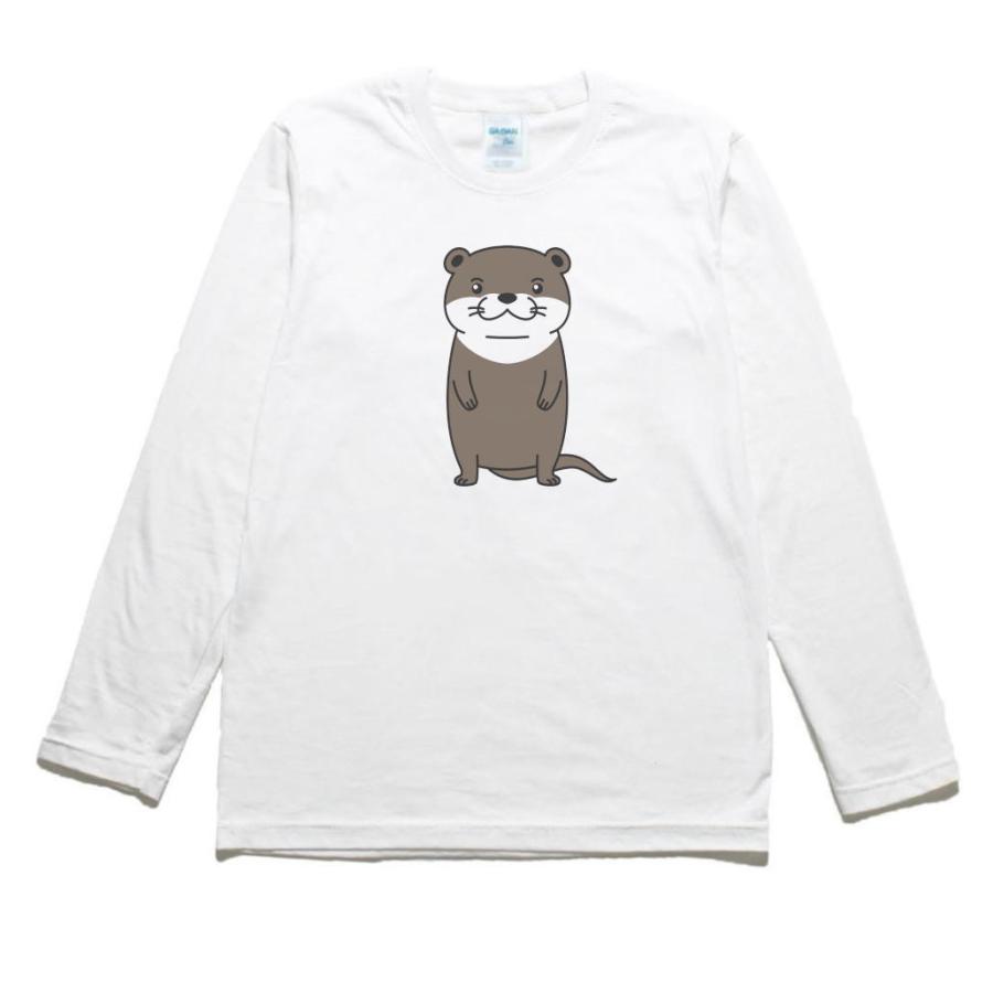 カワウソ 動物・生き物 長袖Tシャツ ロングスリーブ : うえきたや