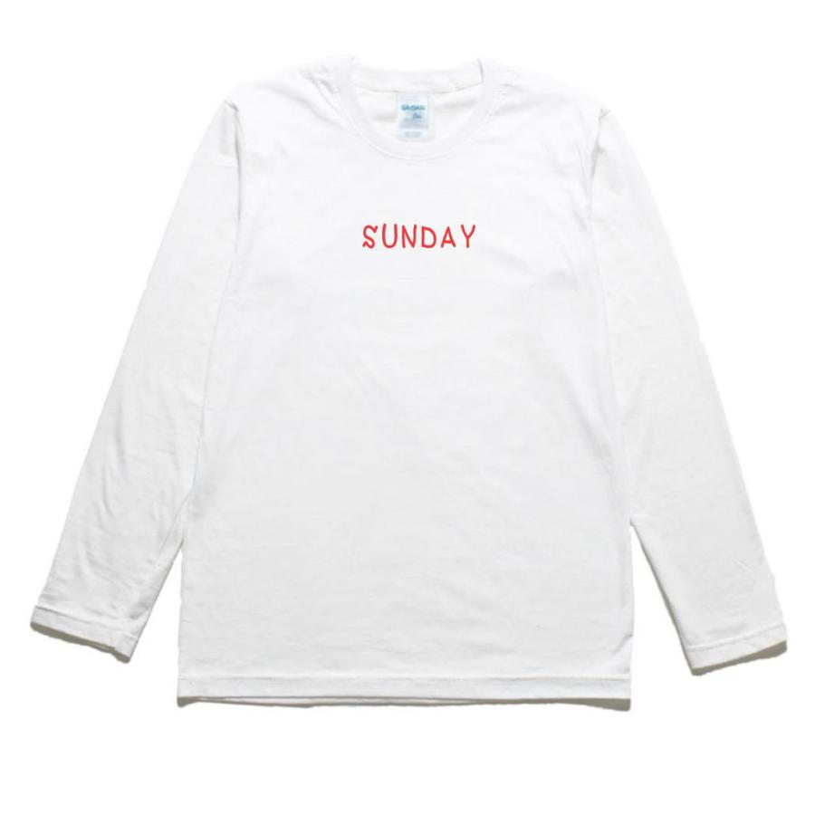 新品タグ付き SUNDAY プリント長袖Tシャツ M SUNDAY 文字 長袖Tシャツ