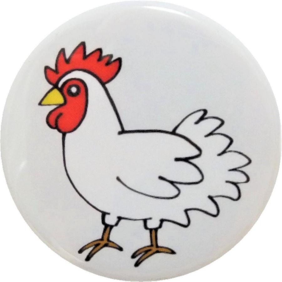 ニワトリ 動物 生き物 缶バッジ 安全ピンタイプ直径38ｍｍ Udo100 うえきたや 通販 Yahoo ショッピング