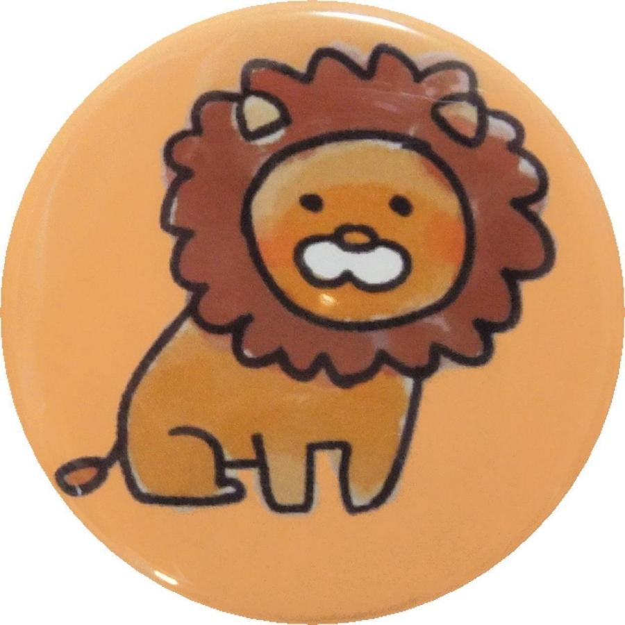 ライオン 動物 生き物 缶バッジ （安全ピンタイプ直径38mm