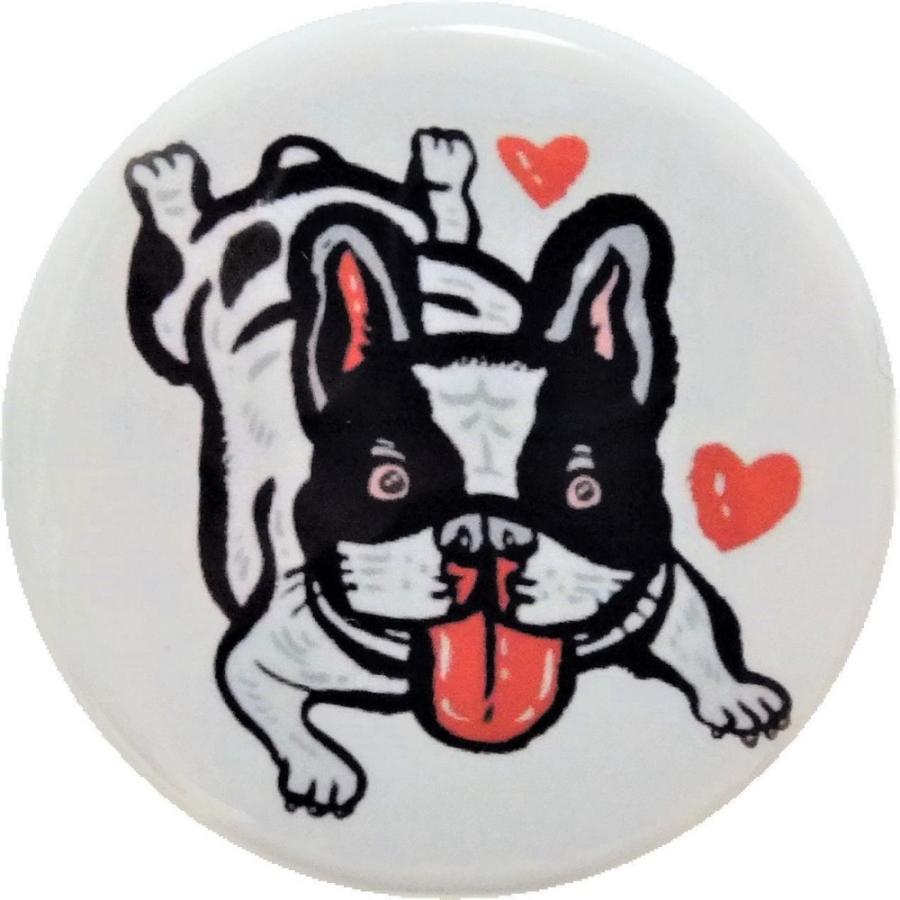 フレンチブルドッグ 動物 生き物 缶バッジ （安全ピンタイプ直径38mm