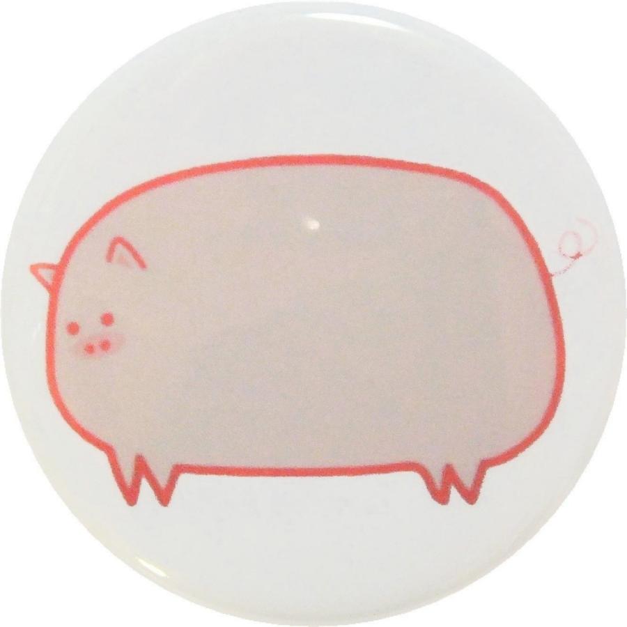 ピンクの豚 動物 生き物 缶バッジ （安全ピンタイプ直径38mm