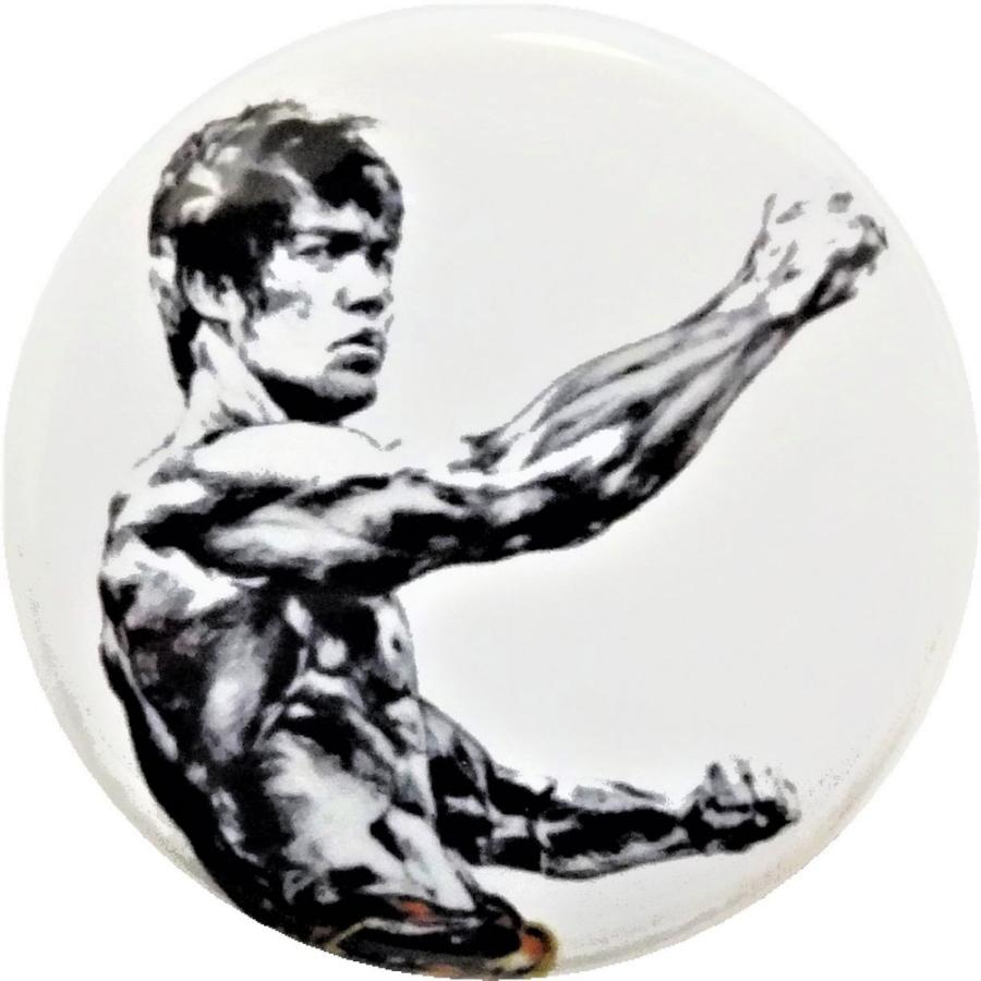 ブルースリー 音楽 シネマ 缶バッジ （安全ピンタイプ直径38mm