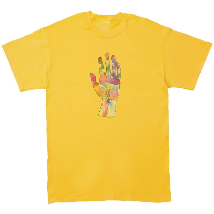 手 ハンド おもしろデザイン Tシャツ イエロー : うえきたや - 通販