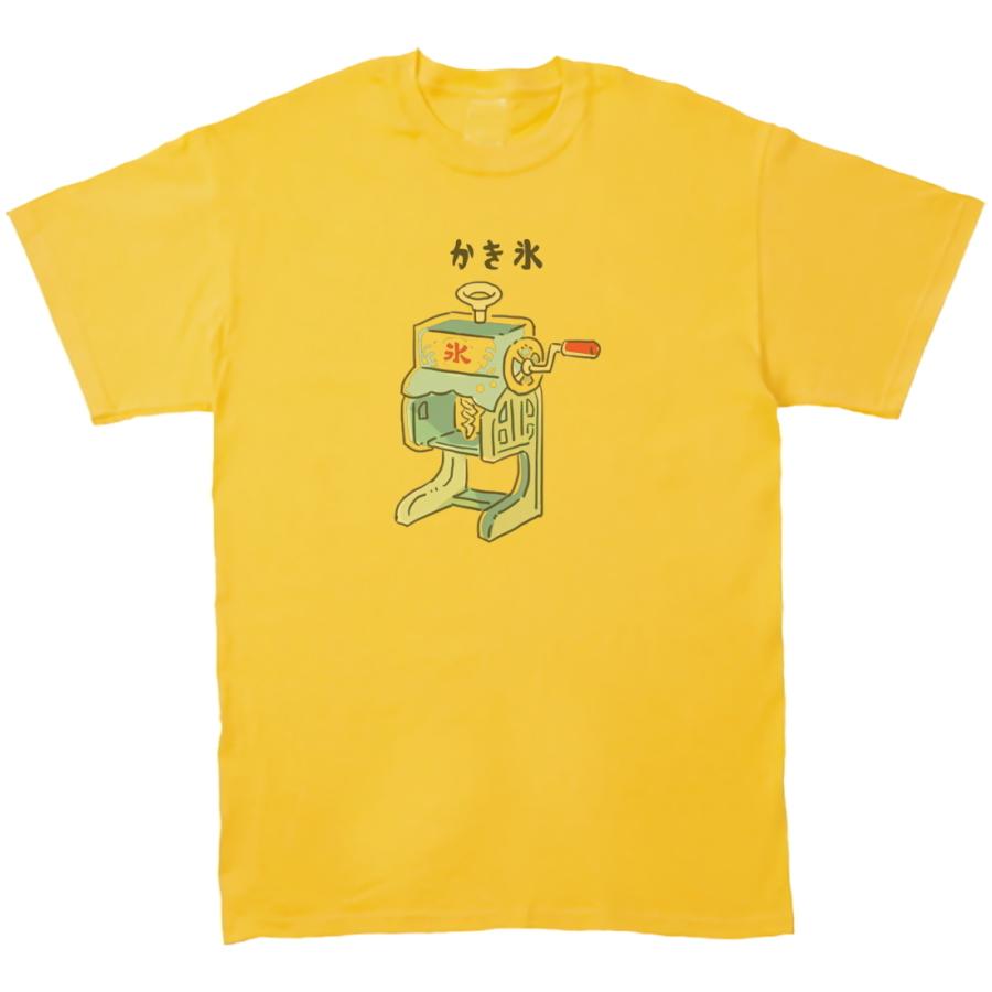 かき氷 おもしろデザイン Tシャツ イエロー : うえきたや - 通販
