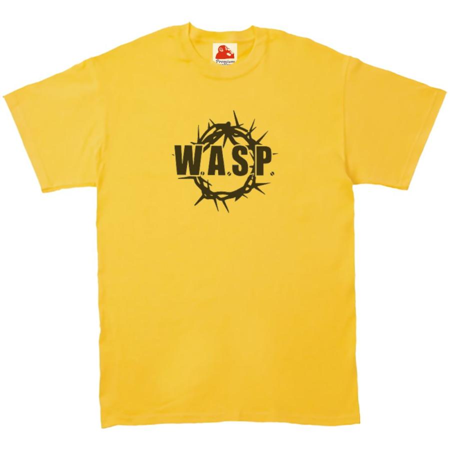 ワスプ WASP 音楽Tシャツ ロックTシャツ バンドTシャツ イエロー 