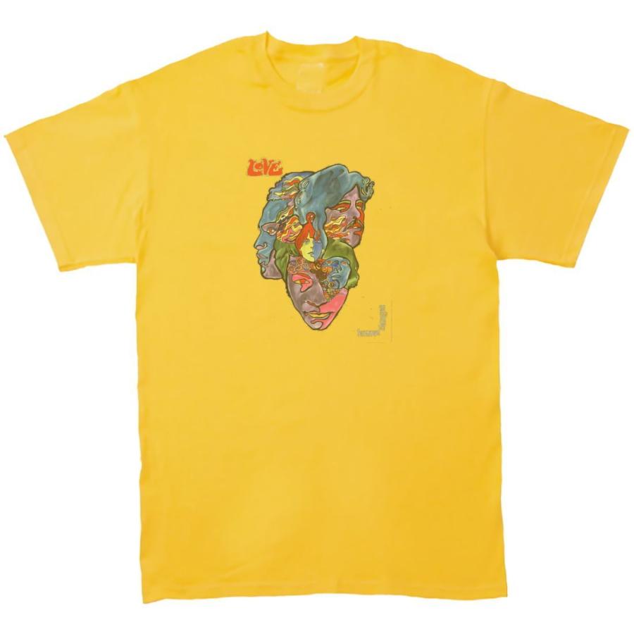 ラブ love forever changes　音楽Tシャツ ロックTシャツ バンドTシャツ　イエロー｜uekitaya