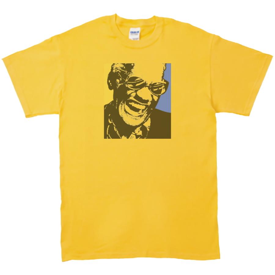レイチャールズ 音楽Tシャツ ロックTシャツ バンドTシャツ イエロー 