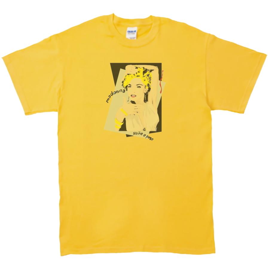 マドンナ 音楽Tシャツ ロックTシャツ バンドTシャツ イエロー : うえき
