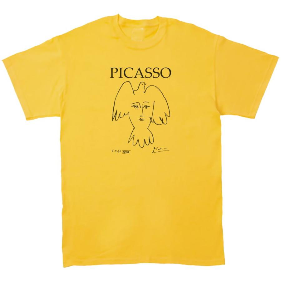 デザイン アート ピカソ PICASSO イラスト Tシャツ イエロー : うえき