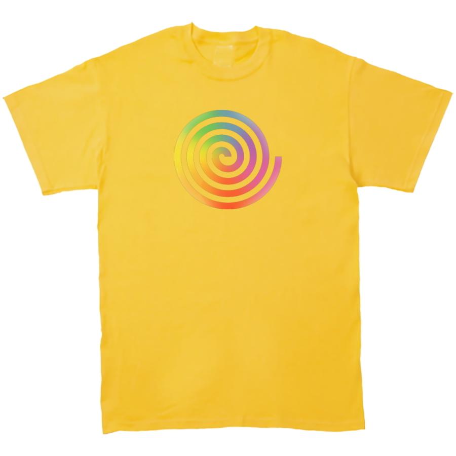カラフルなうずまき デザイン・アート Tシャツ イエロー : うえきたや 