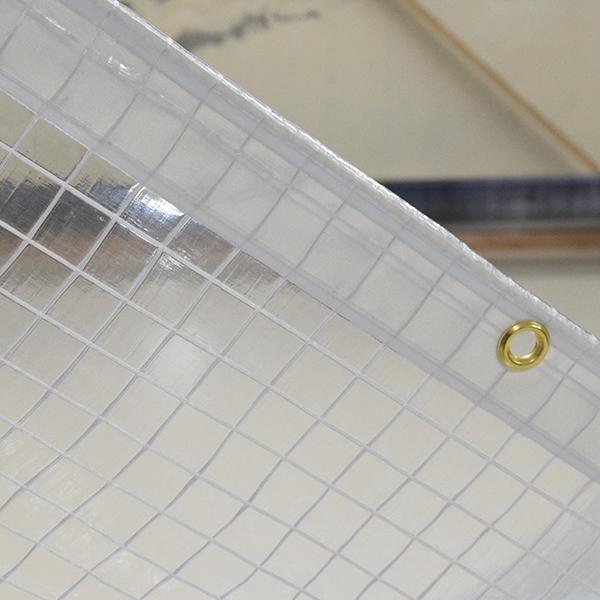 糸入り 透明 ビニールカーテン 防炎 0.3mm厚x幅200-295cmx高さ205