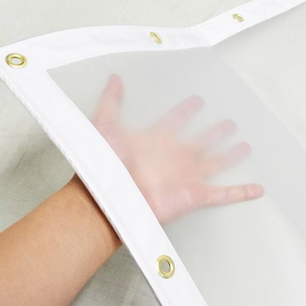 ビニールカーテン 梨地クリア 半透明 0.3mm厚x幅265-325cmx高さ205