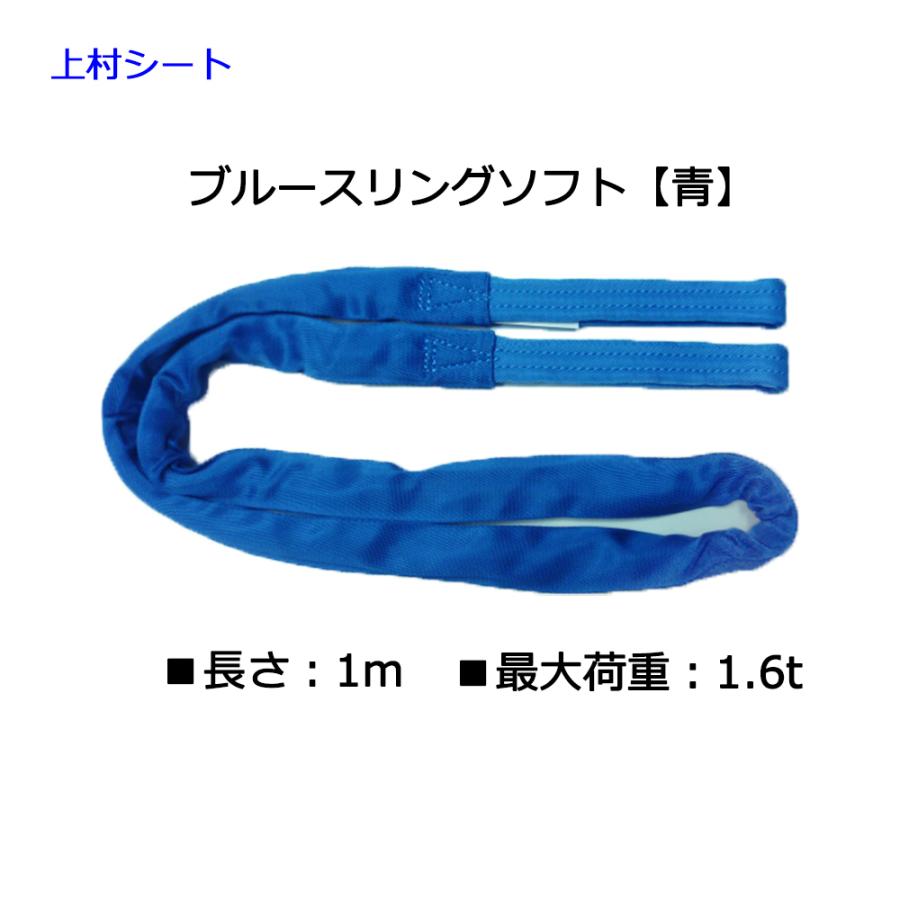 テザック ブルースリングソフト 最大使用荷重 1.6t 長さ1m 青色 両端