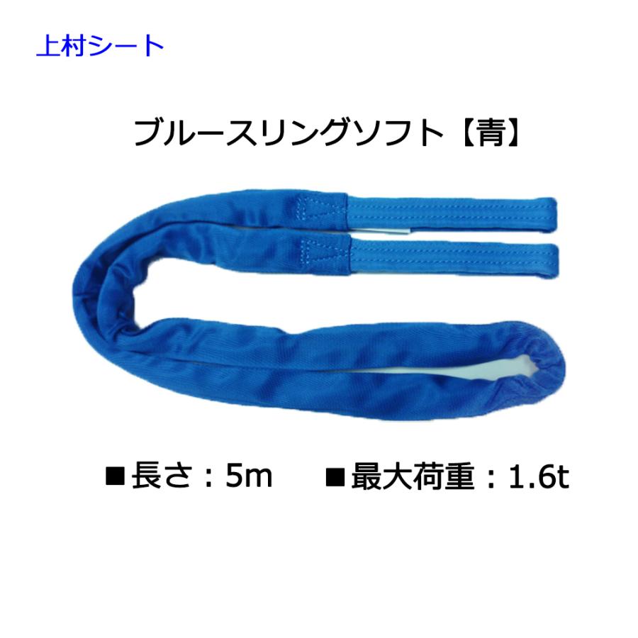 テザック ブルースリングソフト 最大使用荷重 1.6t 長さ5m 青色