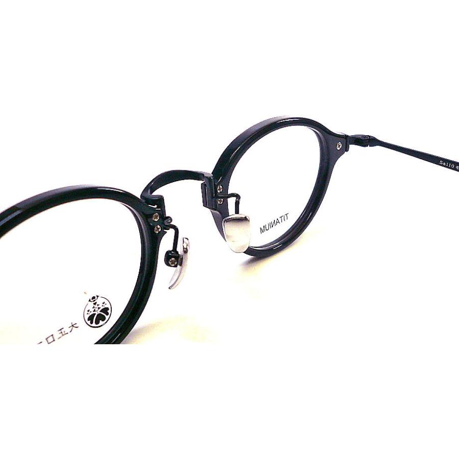 大正ロマン Sa110モki7 5188 43mm ブラック/ブラックマット メガネ