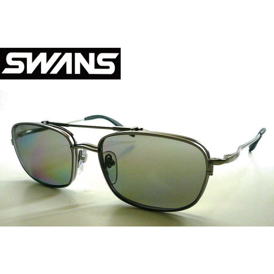 SWANS（スワンズ） SWF-007 MGRY 偏光ハネアゲ付き メガネフレーム