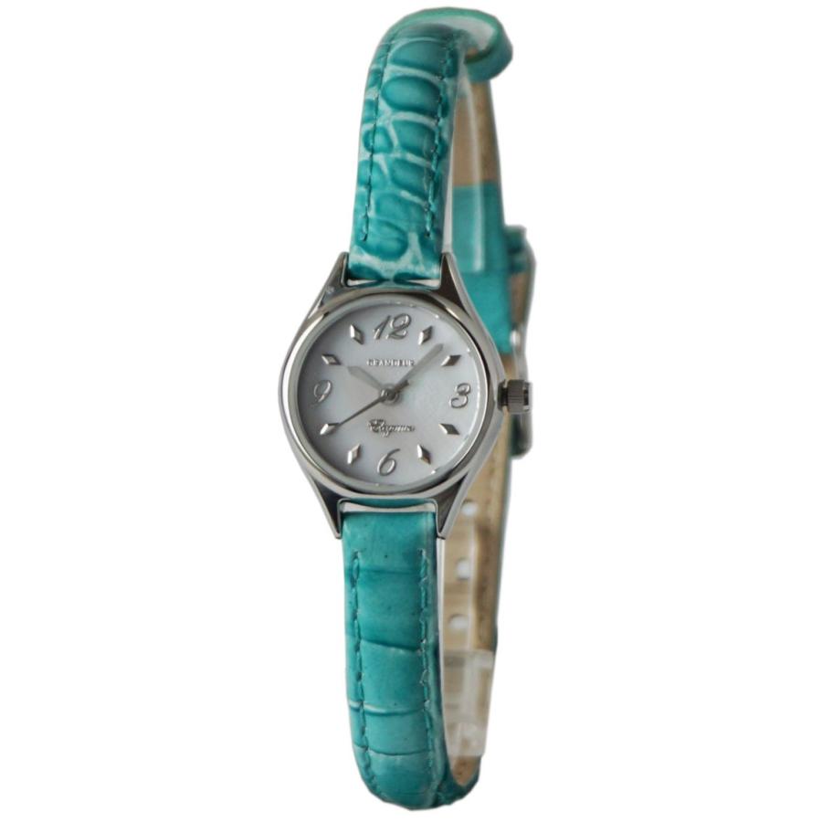 GRANDEUR ELEGANCE（グランドールエレガンス） 3針クォーツレディース腕時計　牛本革クロコ型押しバンド　ESL024W3