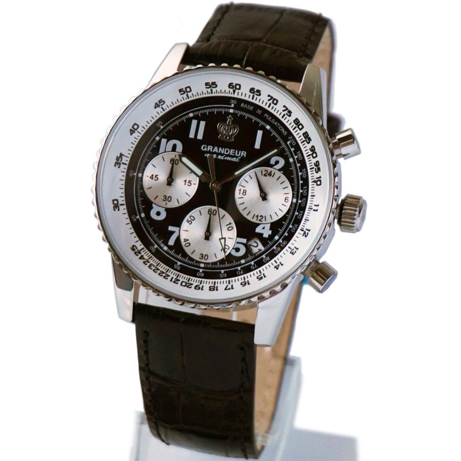 日本製GRANDEUR（グランドール） レザークロノグラフ JOSC028W1