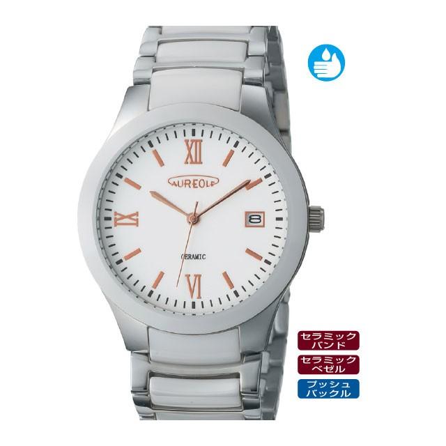 AUREOLE オレオール 腕時計  クォーツ/SS×セラミック 35-SW-578M   シルバーカラー/ブロンズカラー レディース / 240001192159 AUREOLE オレオール 腕時計 クォーツ/SS×セラミック 35-SW-578M