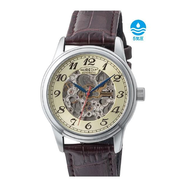 超美品 AUREOLE オレオール スケルトンウォッチ 自動巻 ベルト新品 AUREOLE（オレオール）両面スケルトン自動巻 SW-614M-02 : Buena cosa