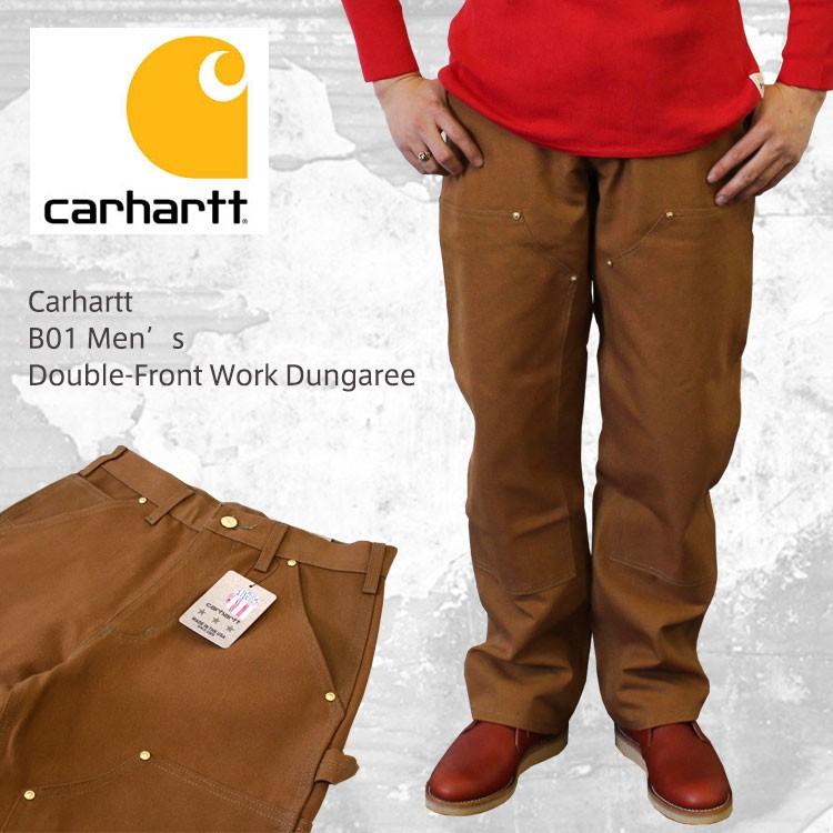 Carhartt カーハート B01 Men’s Double-Front Work Dungaree ダブルニーダックペインターパンツ ブラウン｜ueno-yayoi