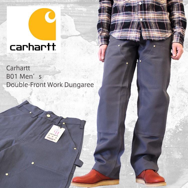 Carhartt カーハート B01 Men’s Double-Front Work Dungaree ダブルニーダックペインターパンツ グラベル 日本最速導入｜ueno-yayoi