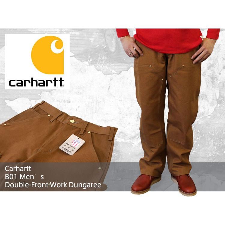 Carhartt カーハート B01 Men’s Double-Front Work Dungaree ダブルニーダックペインターパンツ ブラウン｜ueno-yayoi｜04