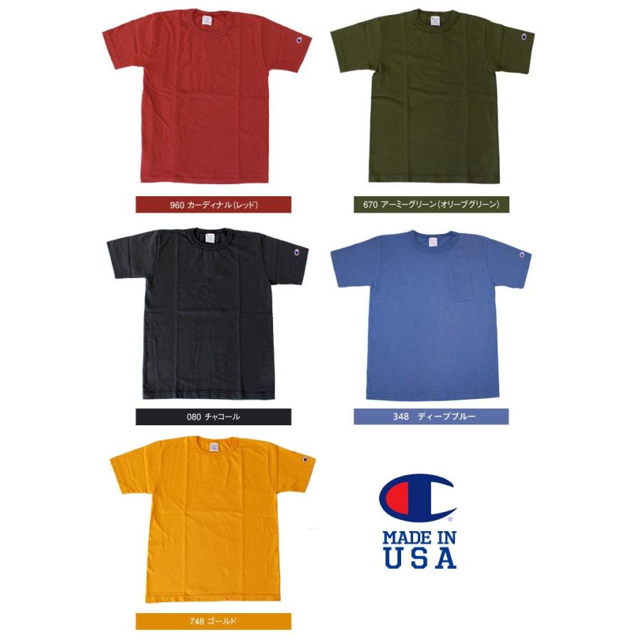 Champion チャンピオン Ｔ１０１１ MADE IN USA（アメリカ製）クルーネック半袖Ｔシャツ 無地(C5-P301）｜ueno-yayoi｜04