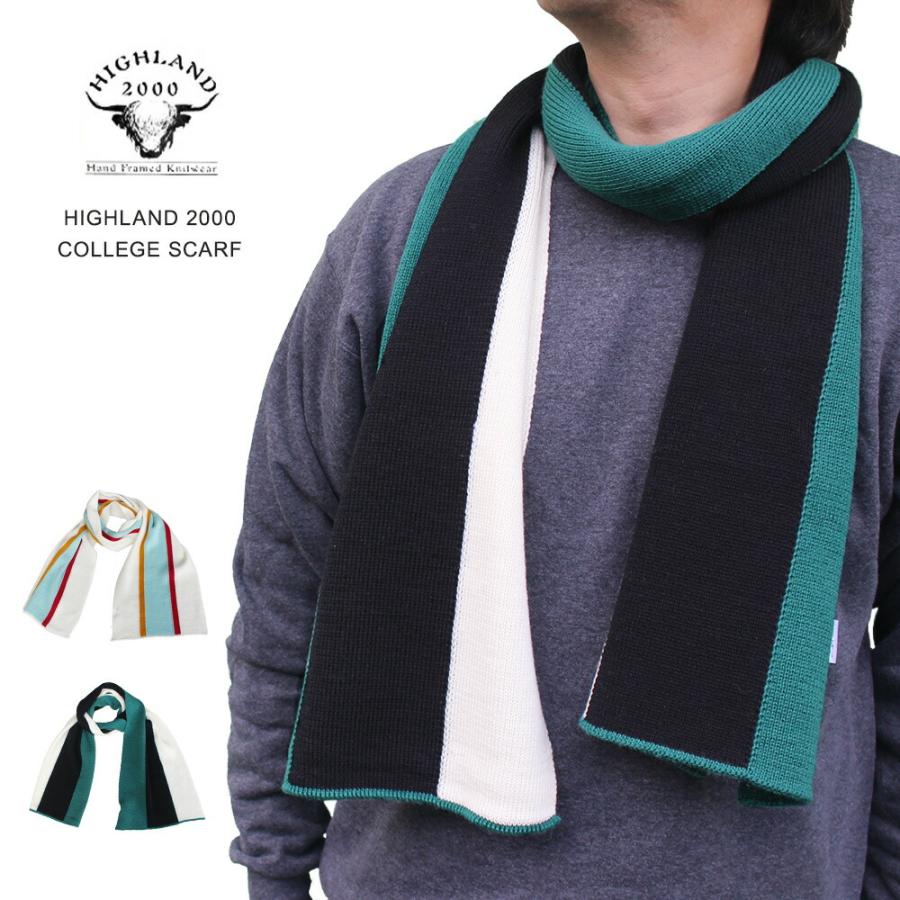【カラシ系（89）】【HIGHLAND2000(ハイランド2000)】college scarf / カレッジマフラー SALON adam et rope'｜【HIGHLAND2000(ハイランド2000)】college scarf