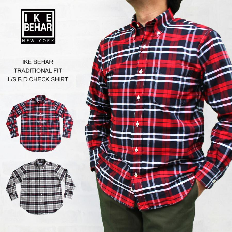 アイクベーハー IKE BEHAR TRADITIONAL FIT L/S B.D CHECK SHIRT