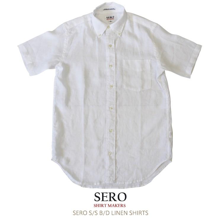 SERO 半袖ボタンダウンシャツ 麻100% カナダ製  USED SERO 半袖ボタンダウンシャツ 麻100% カナダ製 USED（SERO