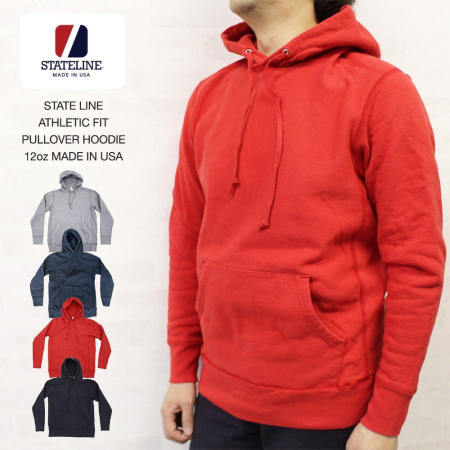 ステートライン STATE LINE ATHLETIC FIT PULLOVER HOODIE 12oz アスレチックフィット プルオーバー