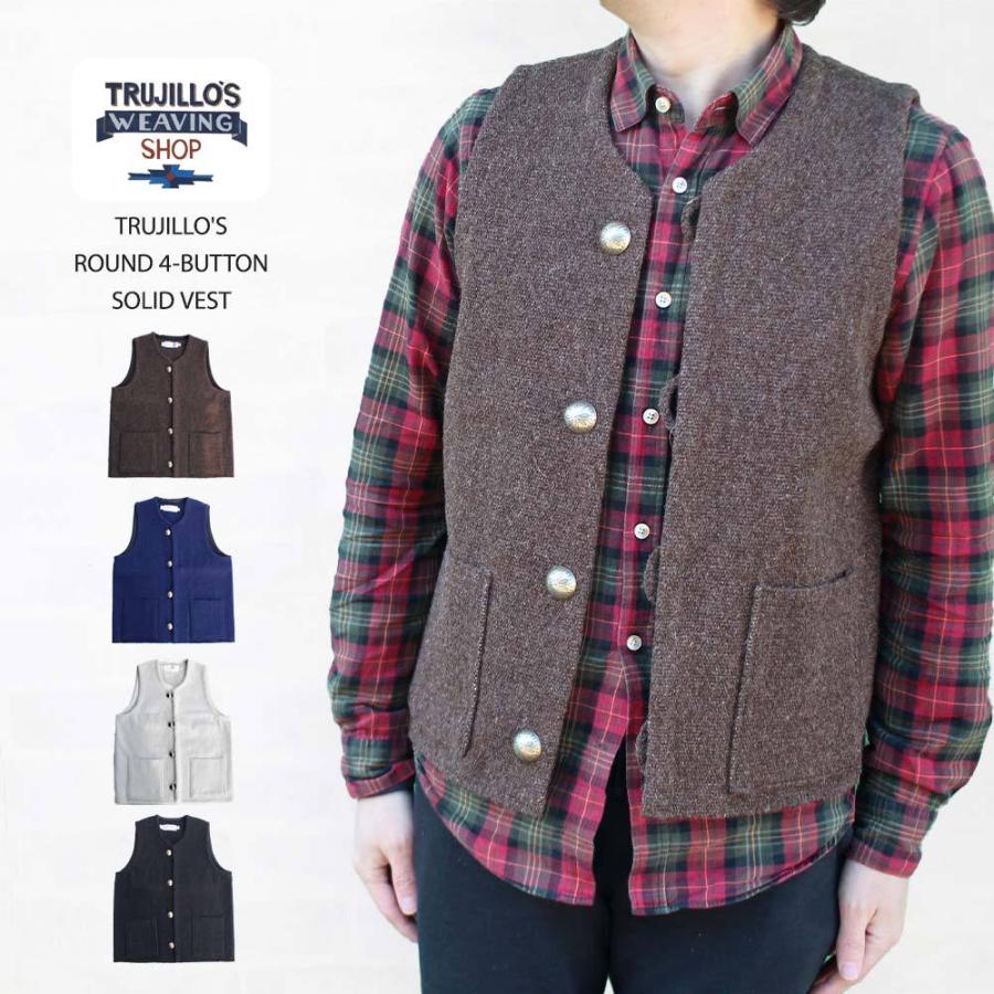 TRUJILLO'S トルフィリオス ROUND 4-BUTTON SOLID VEST 4つ TRUJILLO'S トルフィリオス ROUND 4-BUTTON SOLID VEST 4つ