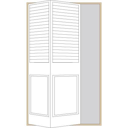 クローゼットドア枠】木製バイフォールド用ドア枠セット 2枚戸・4枚