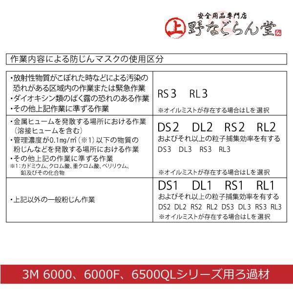 3M 防毒マスク用パーツ 交換用ろ過材 2091 ２個入り 防塵マスク用 フィルターRL3 6000 6000F 6500QL用｜uenonagorandou｜02