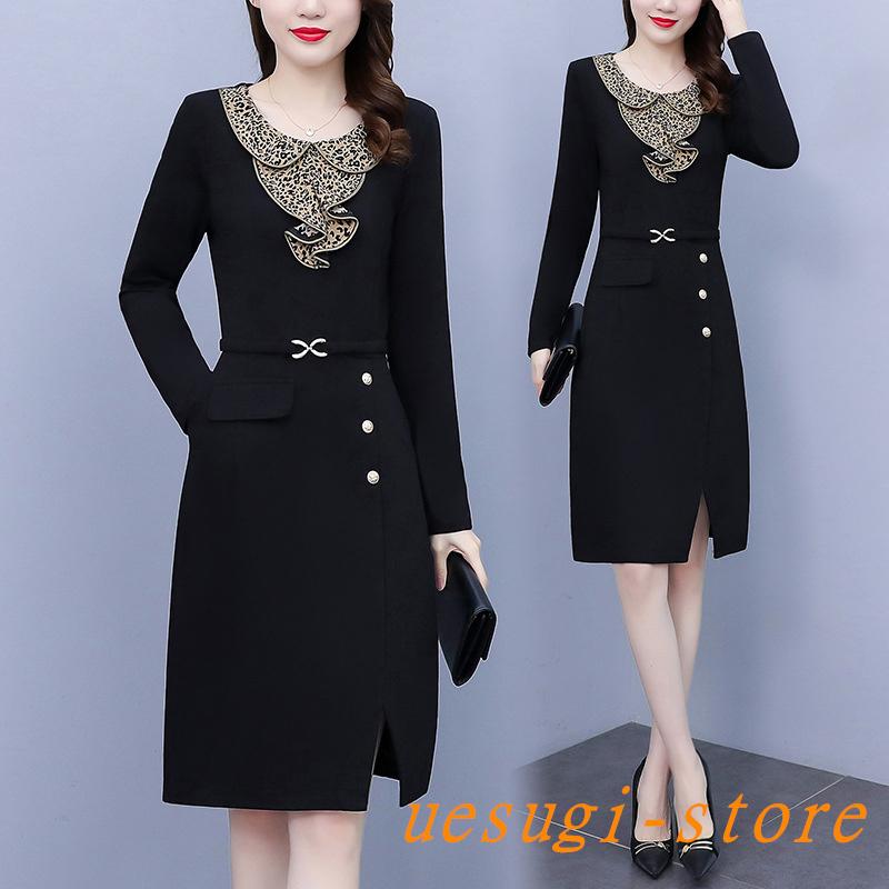 ワンピース チュニック セット送料無料 ワンピース レディース 40代 ワンピース 春 レディース 新作 ワンピース 豹柄襟 膝丈ワンピ 長袖 Aライン 大人きれいめ 代 30代 秋 冬 Eecnrpn6uz Usefulbulk Com