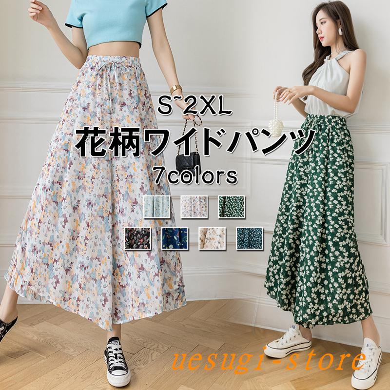 ワイドパンツ パンツ 春 夏 カーチョ パンツ ガウチョパンツ レディース ズボン ハイウエスト ウエストゴム 美脚 伸縮性 無地 高級感 秋 代 40代 50代 コーデ Cskt209 上杉ストア 通販 Yahoo ショッピング
