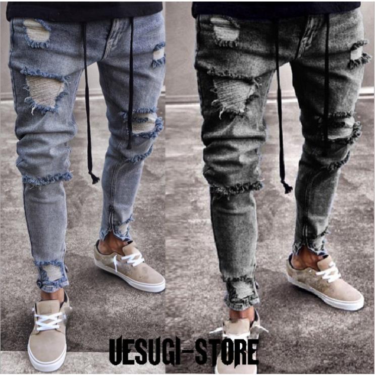 ダメージ スキニー ジーンズ メンズ スキニーパンツ デニム パンツ スリム 個性的 メンズ Us Mkz13 上杉ストア 通販 Yahoo ショッピング