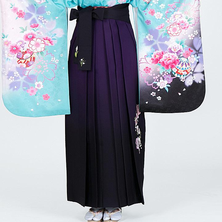 小学生 卒業式 レンタル 袴 HK-14 水色 紫 フルセットレンタルハカマ